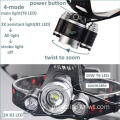 T6 LED Tinggi Kuasa Tinggi Bateri boleh dicas semula Headlamp